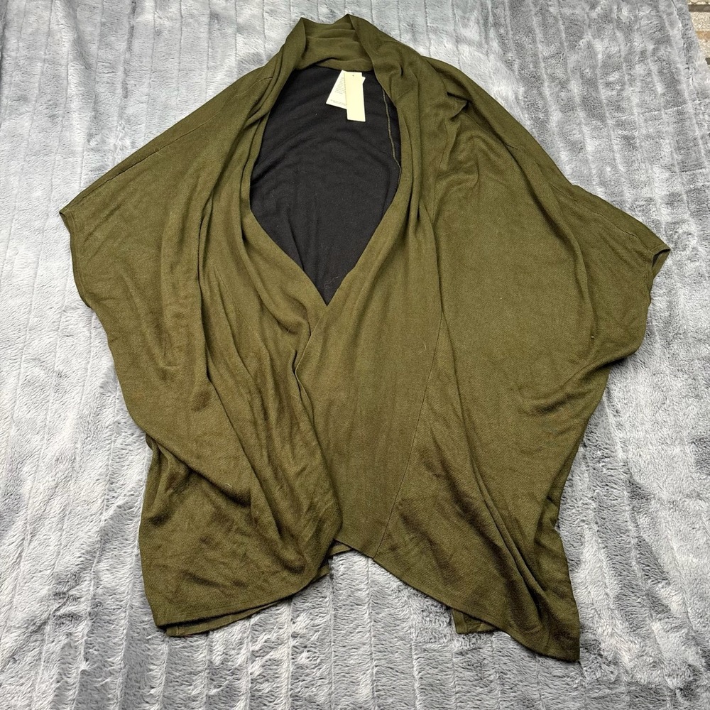 Avette Open Front Draped Cardigan Olive Green Black L/XL AF-1361ST
